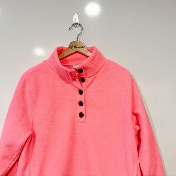 J. Crew Sherpa fleece button-front tunic pullover sweatshirt - Picture 4 of 13